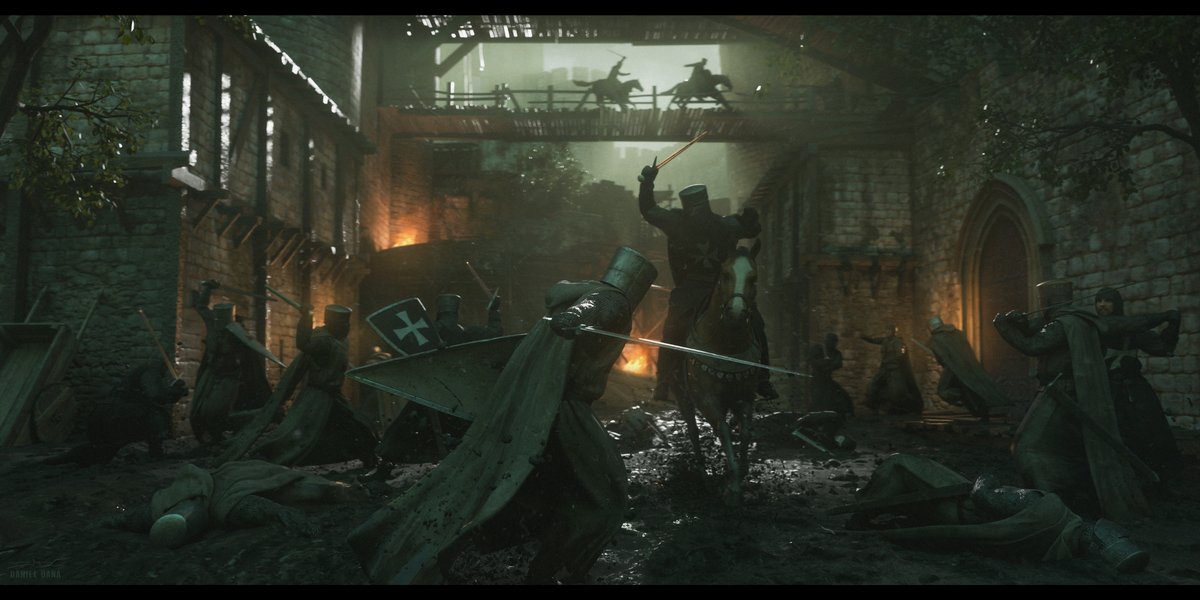 onepixelbrush's tweet photo. A piece of personal piece from OPB artist Daniel Dana. In this moody morning siege, Daniel combined two of our favorite things. Storytelling and cinematic lighting. Also awesomeness. We like that too.
#conceptart #conceptartstudio #environmentart #gameconcept #gamedevelopment https://t.co/zUN0epZMKQ
