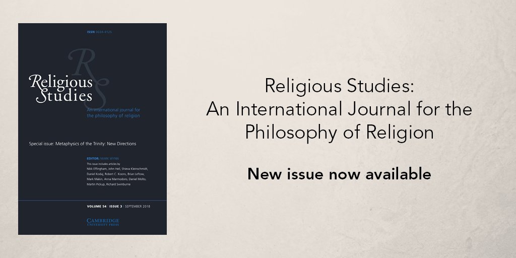 New issue of Religious Studies now available 📚 cup.org/3BoXnQj