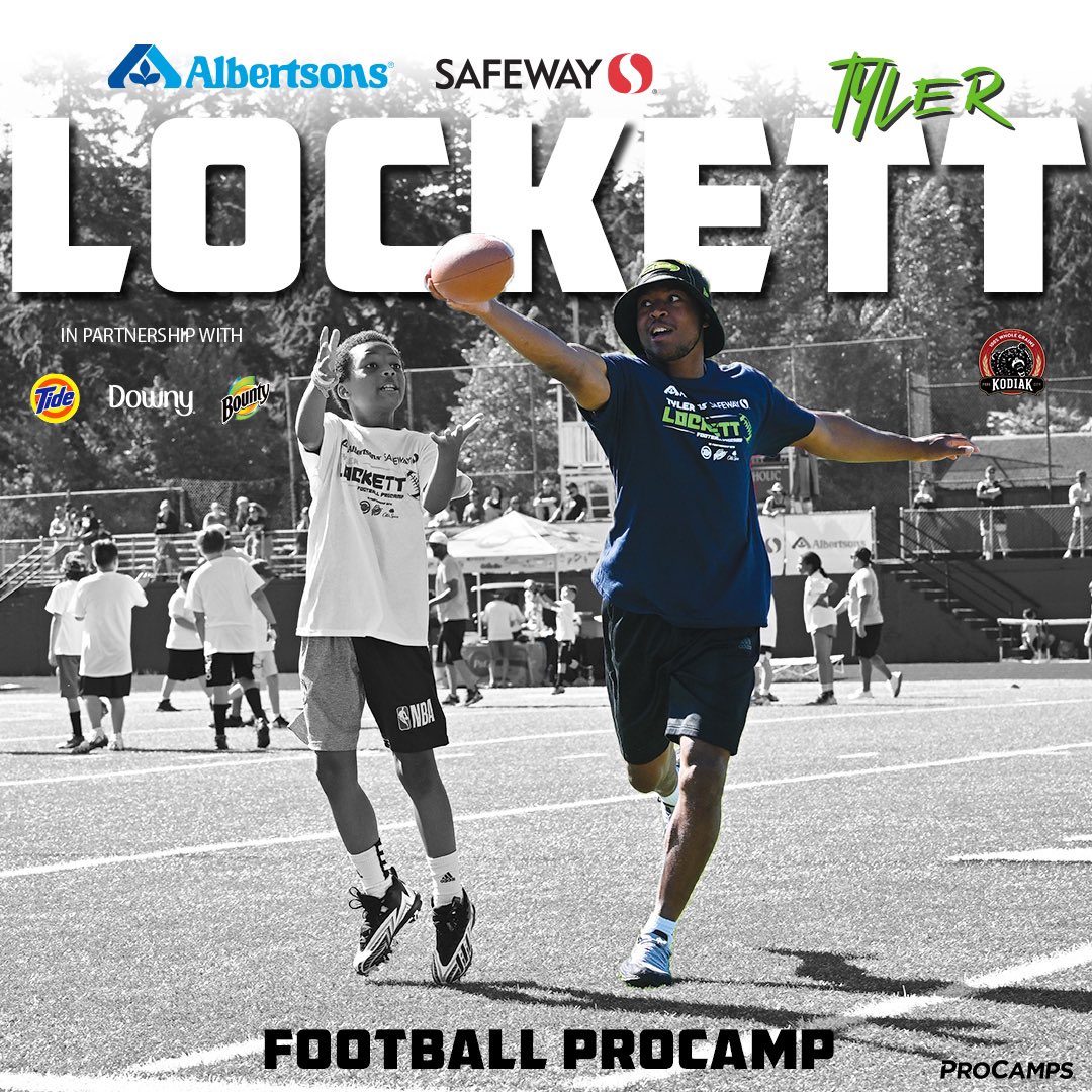 Only a couple weeks until my @albertsons & @safeway Football @ProCamps in partnership with @proctergamble! 🏈 🔥 Let’s get better together! Visit TylerLockettCamp.com to register!!!