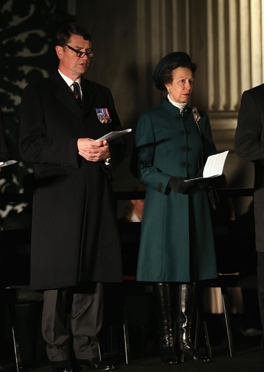 #OTD ✨ Princess Anne and her husband, Vice Admiral Sir Tim Laurence, attend the early morning ANZAC Day Dawn Service to start at Wellington Arch, on 25 April 2015.