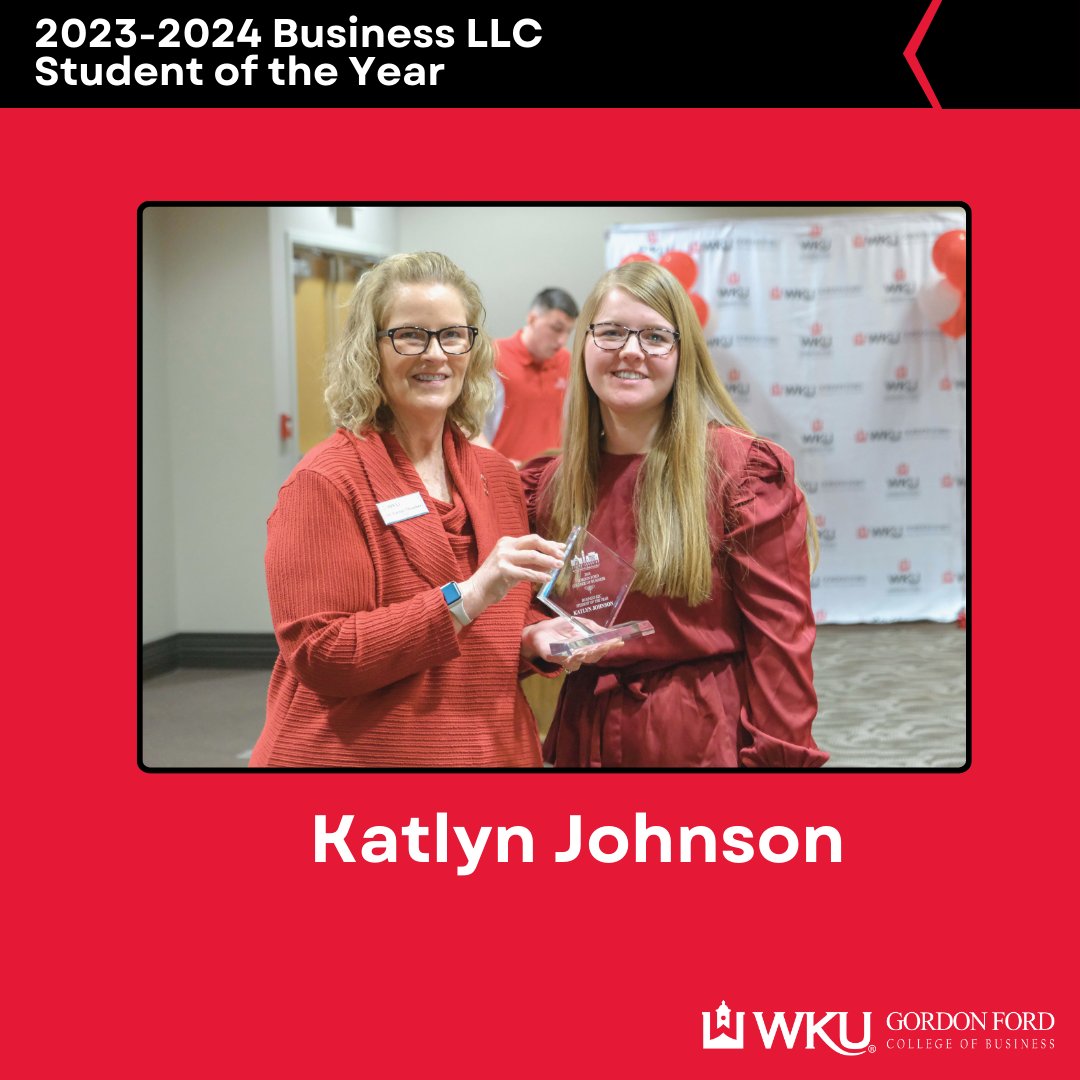 Congrats to this year’s Business LLC Student of the year Katlyn Johnson.
#wku #awardwinner #youbelongatgfcb