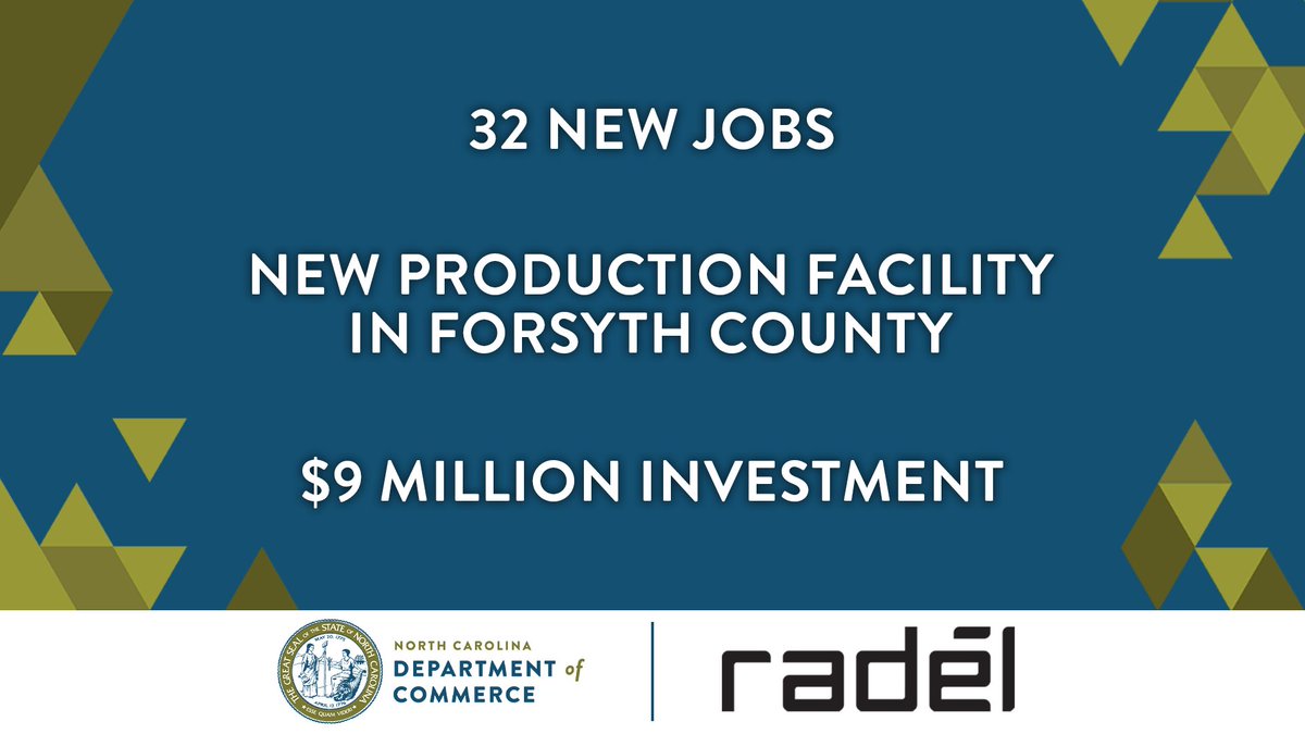 #TBT to last week's Radél, Inc. jobs announcement! The global #Mfg of electro-mechanical components will locate a new production facility in the @CityofWS. The company will invest $9 million in #ForsythCounty, creating 32 jobs.
More: bit.ly/4cUSgct
#EconDev #RuralDev