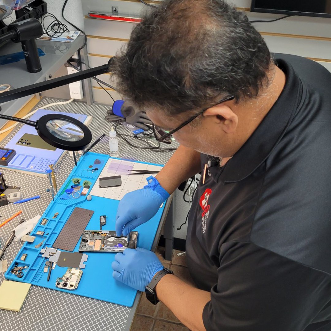 Another repair in the works 🤩 At Amtel Repair, our Wise Certified techs at 1729 W Harrison Avenue in Harlingen, TX are always ready to tackle your phone, tablet, watch, laptop, and gaming console repair! 📱🛠️ #HarlingenTX #Weslaco #devicerepair #phonerepair #screenreplacement