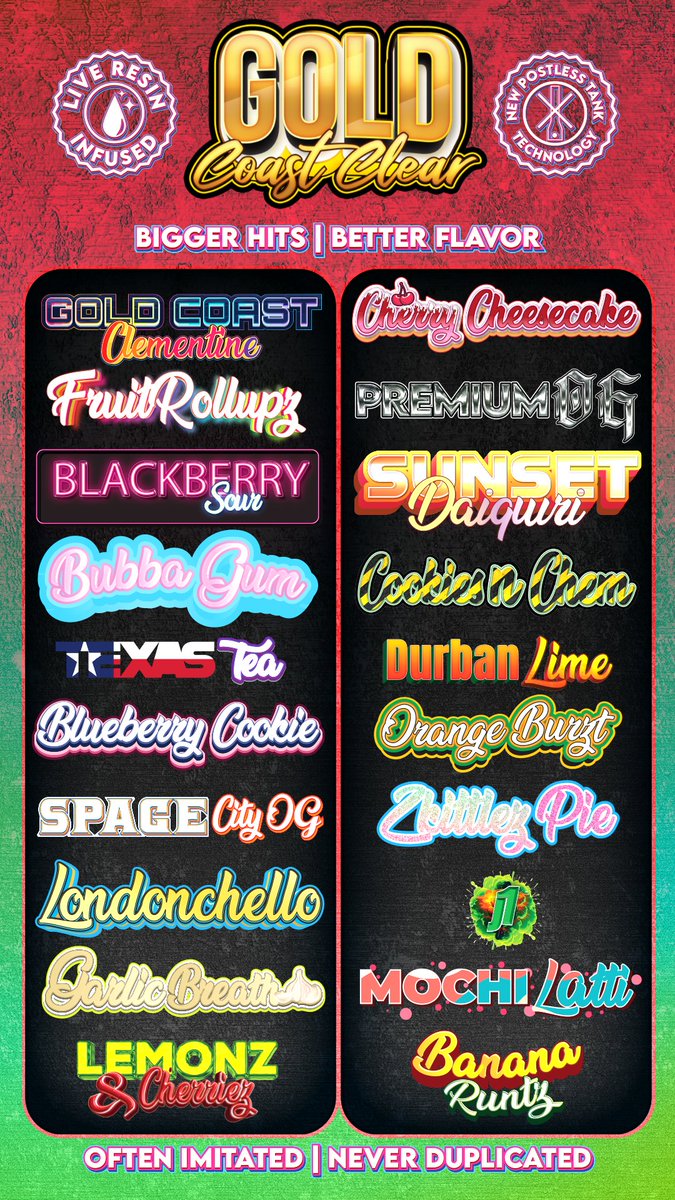 ALL 20 FLAVORS NOW BACK IN STOCK! GET THEM WHILE YOU CAN!!!

#liveresin #WeedLovers #cannabisLegal