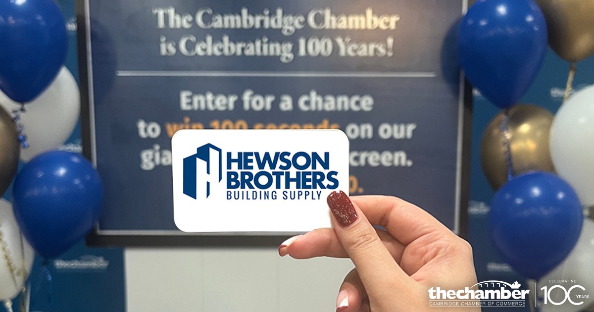 Congrats to Hewson Brothers Building Supply for winning 100 seconds of free advertising on Gateway TV after visiting our booth at the recent Business Expo at @bingemans. At least 145,000 vehicles drive by the giant sign daily. #business #expo #contest