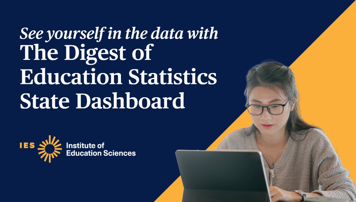 The #DigestOfEdStats State Dashboard is a new way to see yourself in NCES #EdStats! Explore key statistics by state or outlying area with this interactive #DataTool: nces.ed.gov/programs/diges…