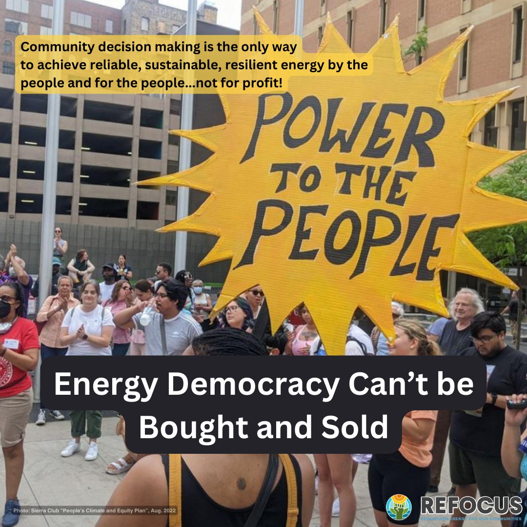 Energy democracy can only thrive if people have control over their own resources!

⚡️Power to the People!⚡️
#energydemocracy #energyjustice #ReimaginedEnergy #EnergyJustice #climatejustice #EnvironmentalJustice