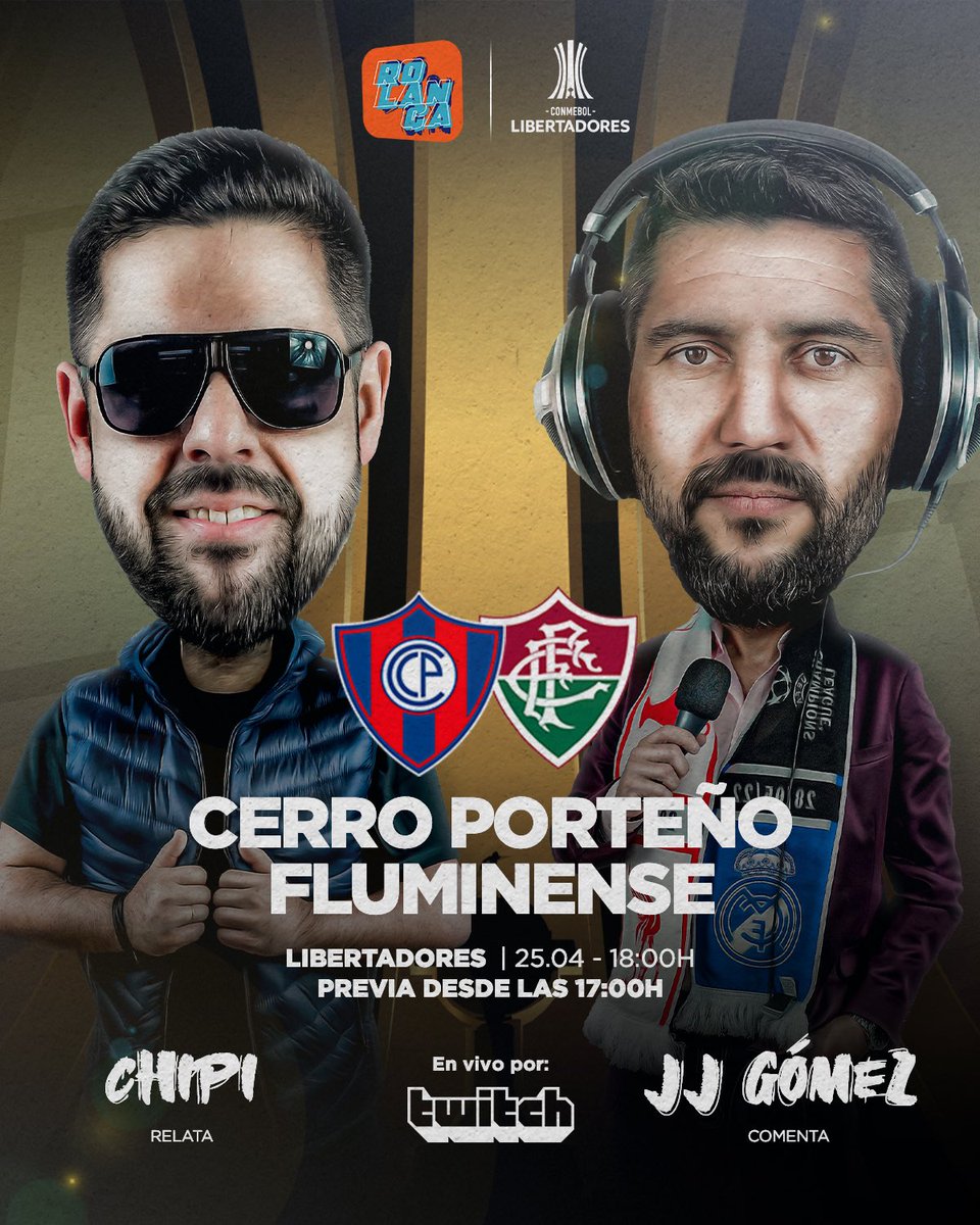 TARDENOCHE DE LA COPA LIBERTADORES 🏆 Se juega la fecha 3 de la fase de grupos y el barrio se tiñe de azulgrana. #CerroPorteño ante #Fluminense. Lo vivís por Rolanga Live. 🎧Rolanga.com 💻twitch.tv/Rolangapy 📲Sintonizanos también a través de Facebook Live,…