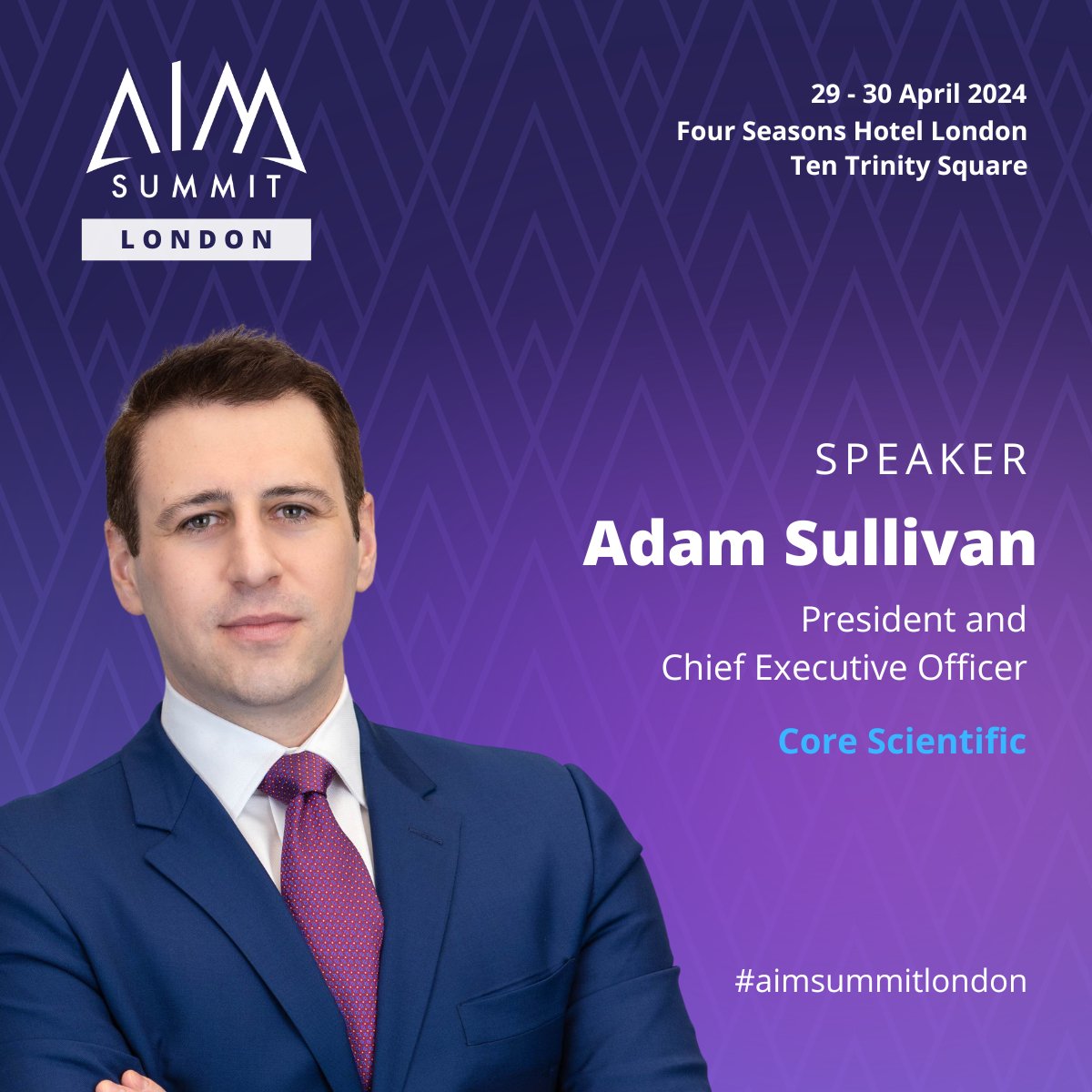 $CORZ CEO @_Adam_Sullivan1 will be speaking next week at @AIM_Summit! He will be alongside @bulldogholmes, @bigsuey, @Kerri_Langlais, and @ZCefaratti for a post-halving discussion on the future of the #Bitcoin mining industry!