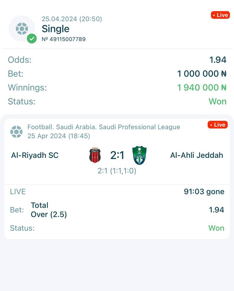 Livebet 3 booooom on 22bet🥶🥶🥶 who want the 40k for front ???