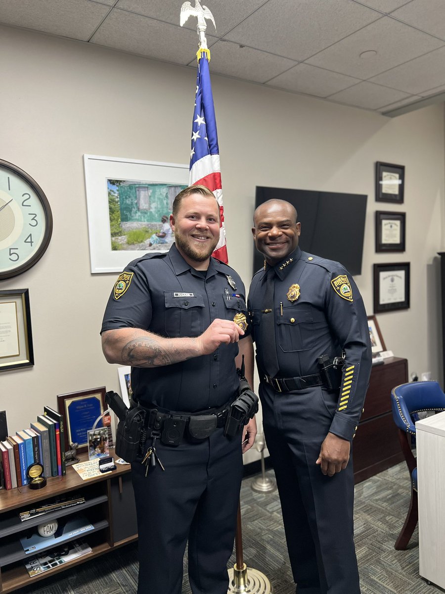 Congratulations to Officer Brian Rhodes on his well-deserved promotion to Sergeant! 🎉 Sergeant Rhodes was sworn in by Chief Jones and MBPD command staff members this week! #Promotion #MBPD