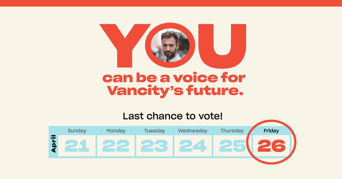 It’s the last chance to vote before polls close this Friday at 4:30pm PST for our 2024 Board of Directors election! Vote now to help shape the future of your credit union and be automatically entered to win 1 of 10 $1,000 cashable term deposits*. *Terms and conditions apply.