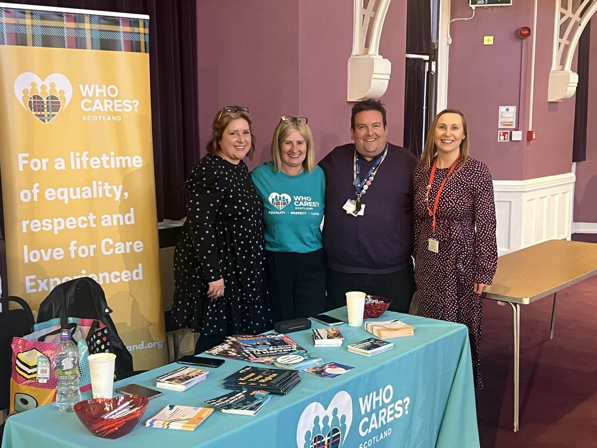 Fab display from @whocaresscot, w/ Sharon Robertson (Chief Social Worker) Johan Roddie (Permanence Manager) @JMRoddie & @ForbesMaginnis (Virtual HT) at tonight’s Fostering & Adoption event 

A room filled with people working to #KeepThePromise @lorrainesanda @ColinBruce1980 

❤️
