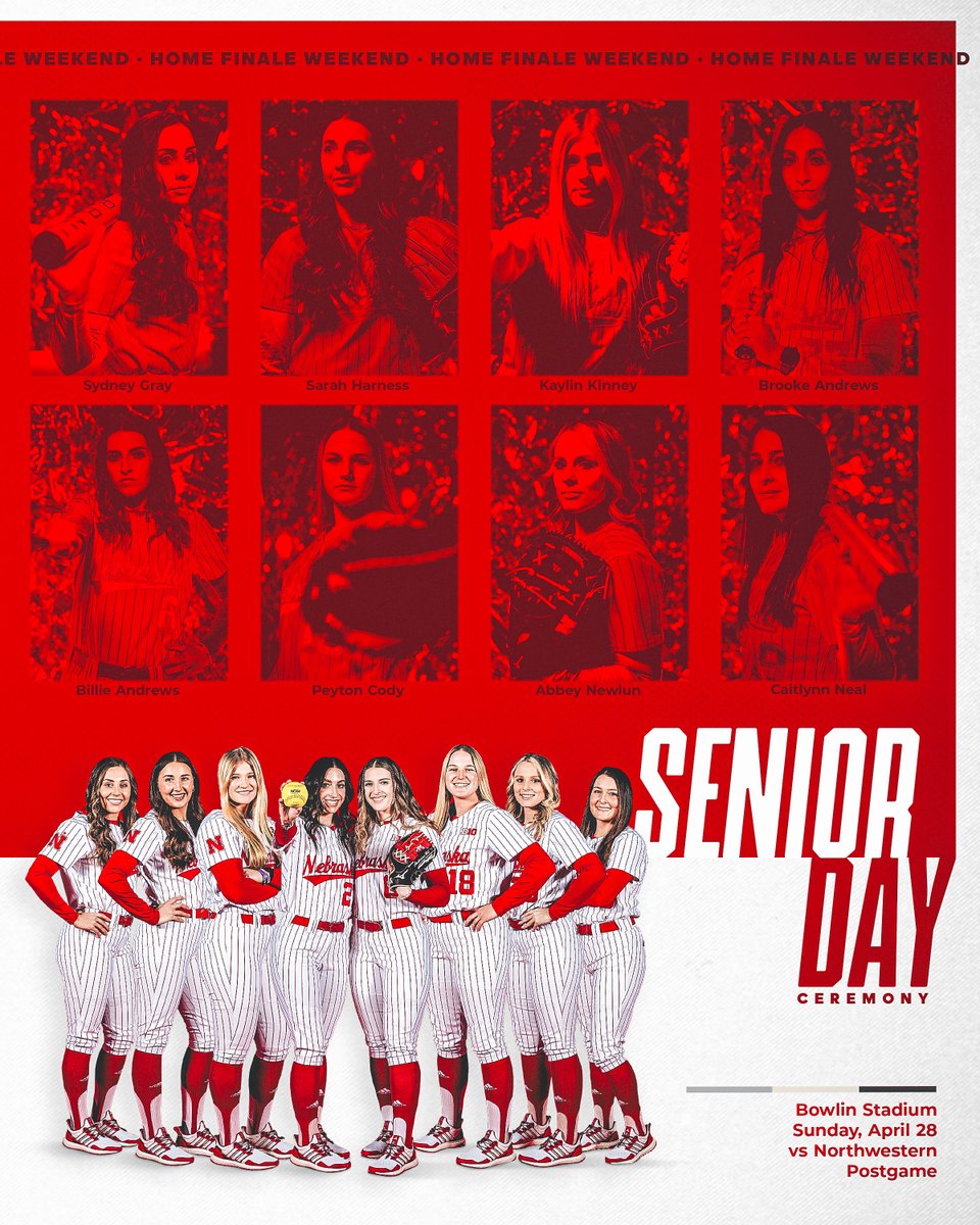 Home finale weekend will be a special one. Join us as we take on Northwestern and celebrate these amazing women! Sat. ➡️ @TayEdwards212 Jersey Retirement Sun. ➡️ Senior Day Celebration Get your tickets now 🎟️: go.unl.edu/sagi