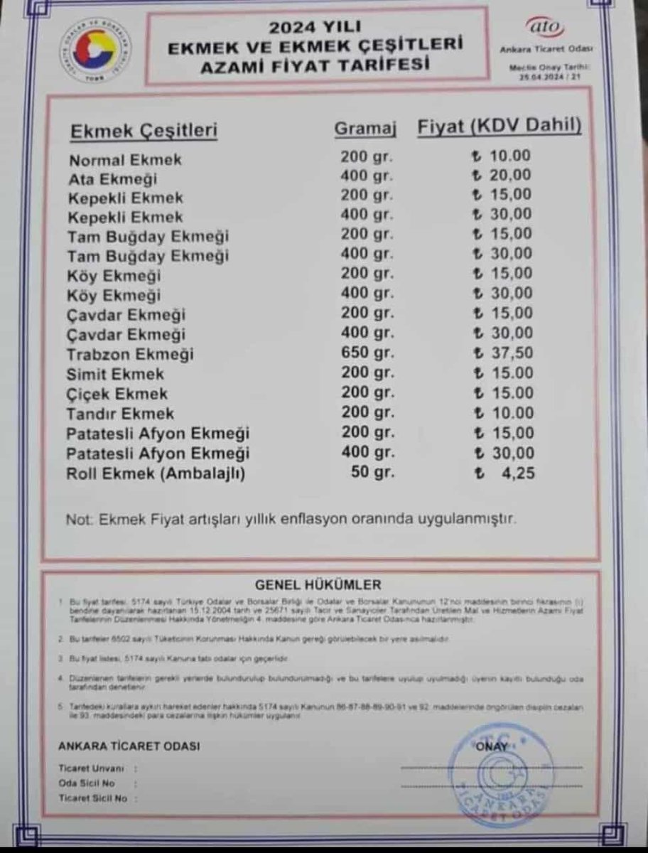 Bakanlık zamları 1 nisandan yani seçimden sonra yapın demişti ve Ankara’da 1 Mayıs itibari ile ekmek 10 tl Evine günlük 5/6 hatta 9/10 ekmek alan aileler var rabbim yardımcıları olsun. #Ekmek #Zam