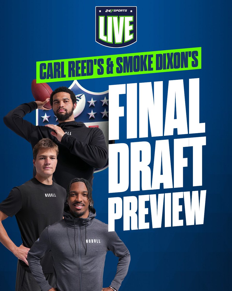 🚨247LIVE Final Draft Preview Episode🚨 Today at 5pm ET! 🏈Final draft preview 🏈The draft process vs. high school and college recruiting 🏈Transfer Portal intel WATCH: youtube.com/live/nhHysgkxt…