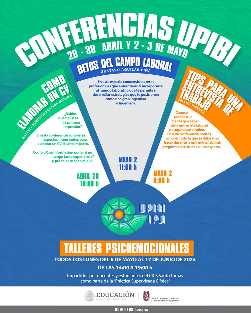 ¡#RanitaUPIBI🐸, es hora de darle un impulso a tu camino hacia el éxito! 
Las #ConferenciasUPIBI y los #TalleresPsicoemocionales están aquí para potenciar tu desarrollo personal y profesional, ¡Recuerda que son parte de tu formación complementaria!💼