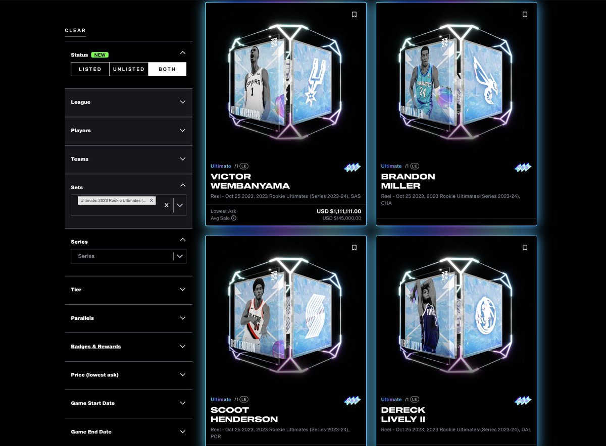 New Feature ⚙️ ⭐️ Collectors can now view or offer on any NBA Top Shot Moments listed or unlisted, just toggle the filter on the Marketplace: hoo.ps/unlisted-mp Note: 1-of-1 Ultimate Rookie Chase Packs have been fully distributed