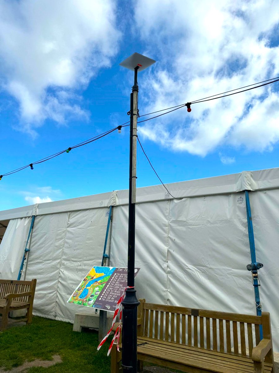 Gary Shainberg of TSO Livestreaming & Networks installed Starlink number 3 at the Porthleven Food Festival in Cornwall, England. 3 days of great chefs preparing mouthwatering meals and evening music. Pic in the thread.