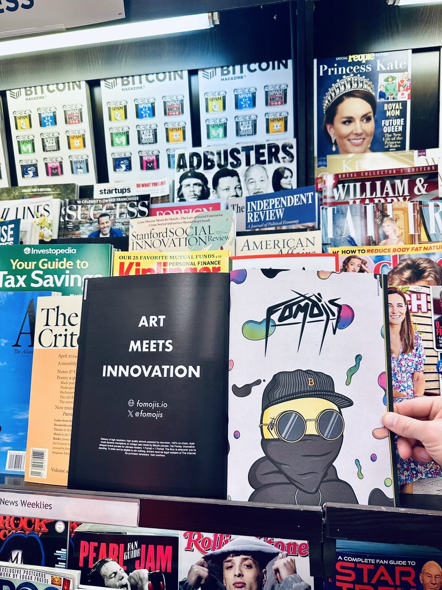 Blew my mind to see my art and the amazing @fomojis collection at @booksamillion 🤯🥹 @BitcoinMagazine Had to snag one🔥