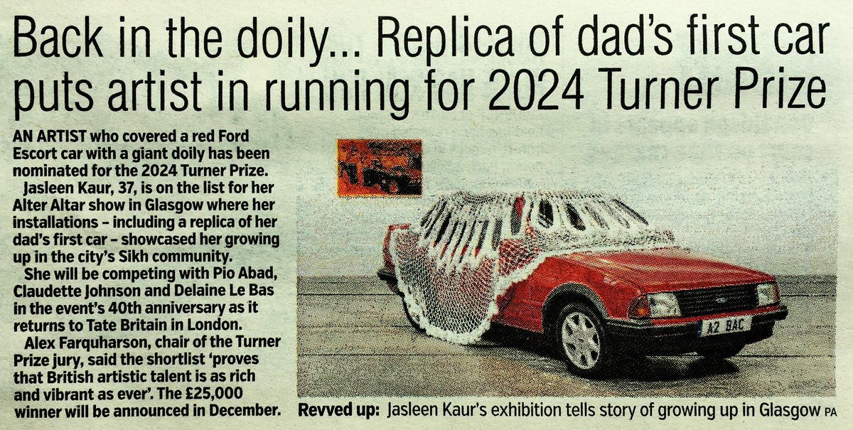 120-odd years on from Marcel Duchamp inventing conceptual art, heartening to see DEI alive and well in the art world 

Turner Prize short a sponsor however - might want to give @AutoTrader_com a call