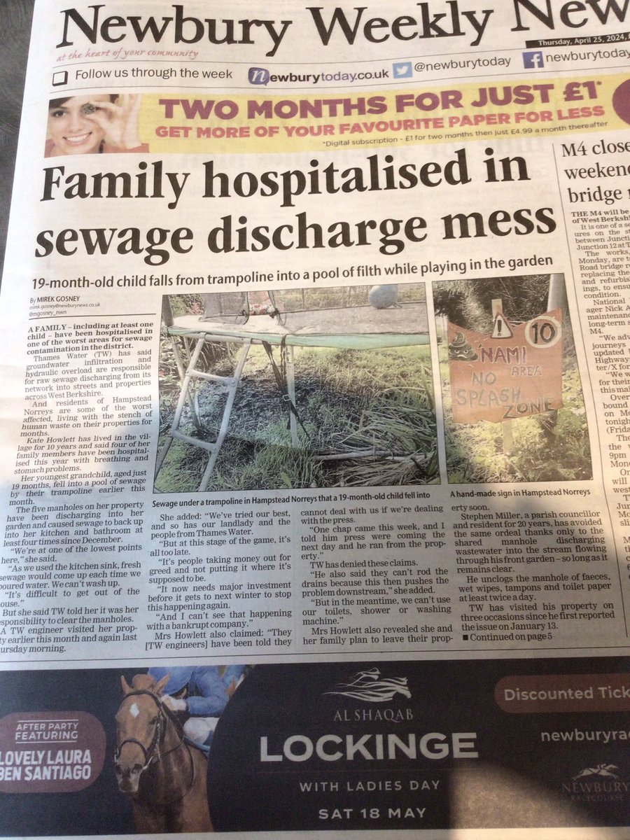 BREAKING: Family including baby hospitalised by @thameswater sewage Does someone have to die for the @EnvAgency to enforce the law? @RiverActionUK @Feargal_Sharkey @Laura__Farris