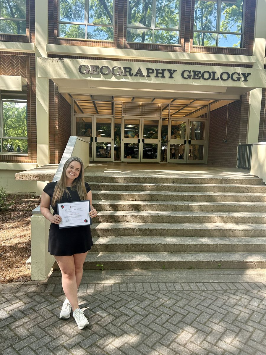 So incredibly honored to accept the Department of Geography Alumni Award and proud to accept my GIScience certificate today!