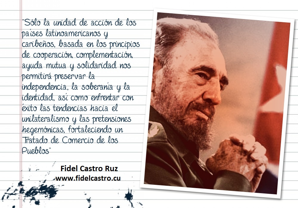 🇨🇺#FidelCastro “Sólo la unidad de acción de los países latinoamericanos y caribeños, basada en los principios de cooperación, complementación, ayuda mutua y solidaridad nos permitirá preservar la independencia, la soberanía y la identidad...”. 👉29 de abril de 2006 #Cuba