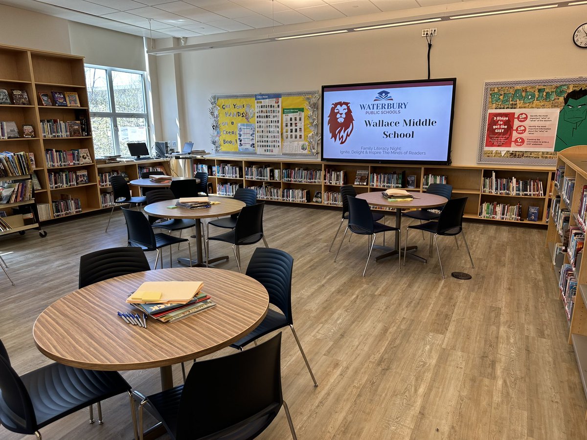 RobertZupperoli's tweet photo. We are ready!  Family Literacy Night @LionsWallace Wallace Middle School. I love the opportunity to engage parents &amp; ignite, delight, and inspire the minds of readers! #reading #thescienceofreading #everykidareader #readingchallenge #readingcommunity https://t.co/39XEMLqLOv