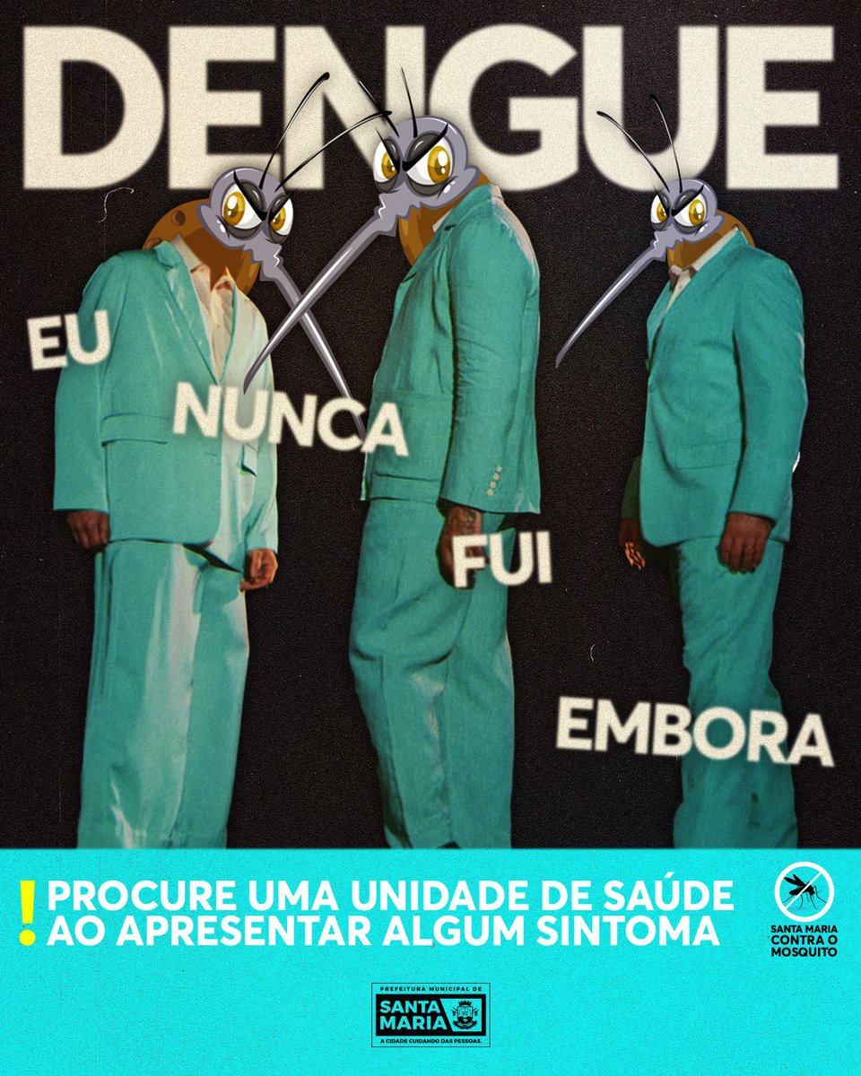 A DENGUE NÃO FOI EMBORA!

💿 🤘 Assim como o novo álbum da <a href="/fresnorock/">Fresno</a>, o mosquito Aedes aegypti, transmissor do vírus da dengue, não foi embora! 🫡

⚠️ Ao apresentar sintomas, procure atendimento em uma Unidade de Saúde mais próxima! 🏥