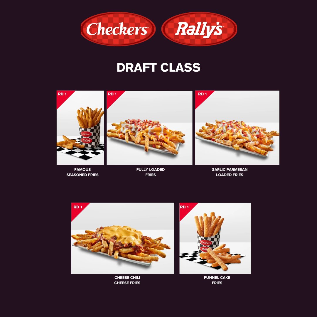 draft day to kick-off FRYday eve 🏈 🍟 #checkersrallys