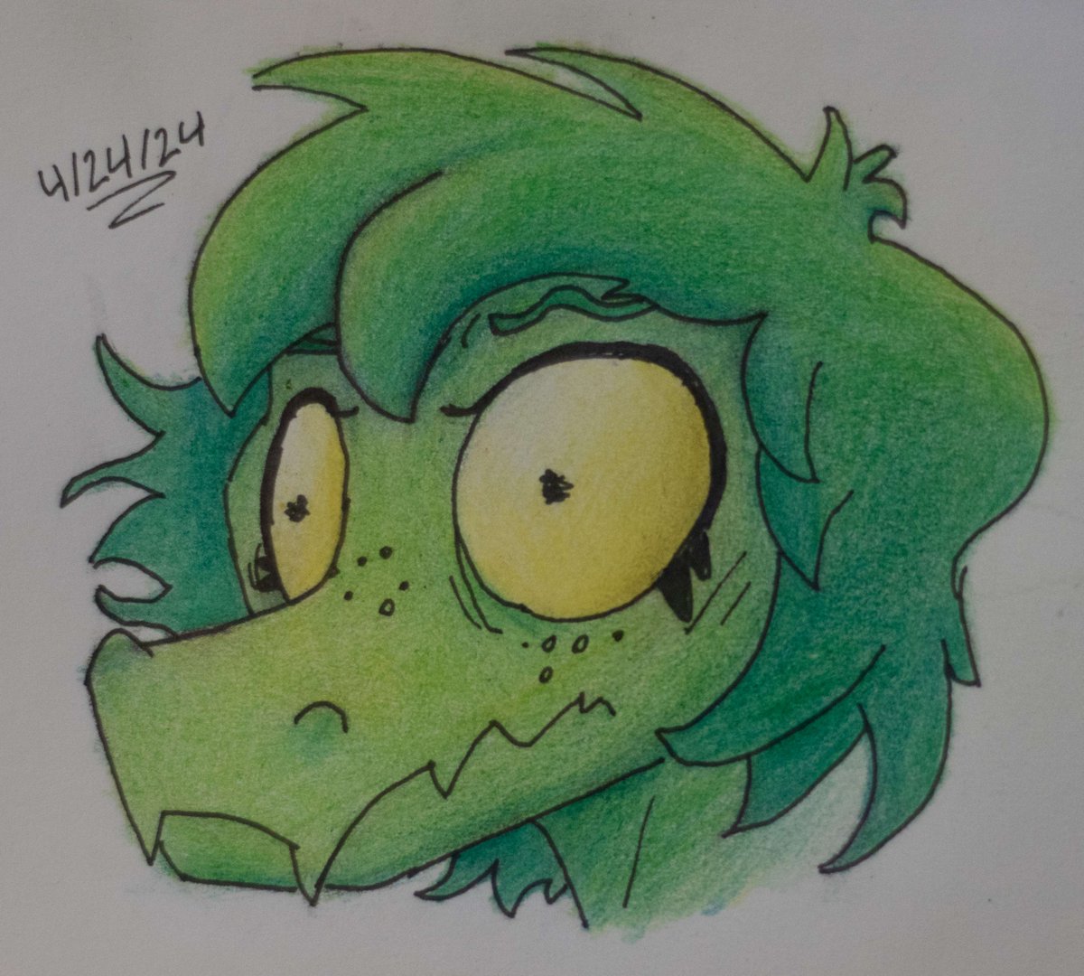 More Olivia -- this time in colored pencil!

#IWaniHugthatGator #IWaniHugThatGatorArt #Snootgameart #pencilart
