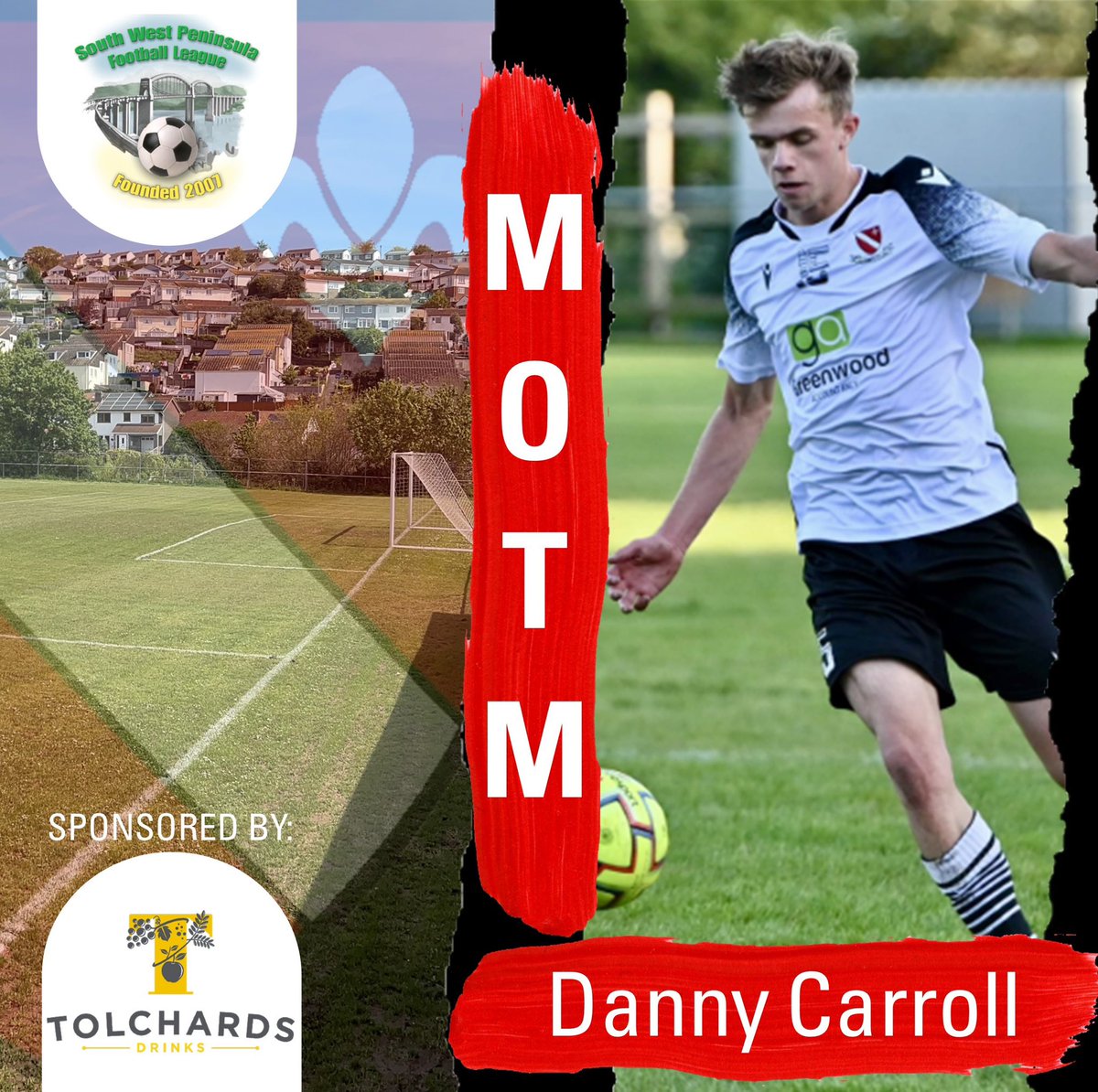 A player who’s recently enjoyed three straight starts, helping himself to a goal in that run. He earned this award for his boundless energy and being a constant threat out wide, and in behind the Honiton defence. The MotM, sponsored by @tolchards, goes to Danny Carroll 💪🏼