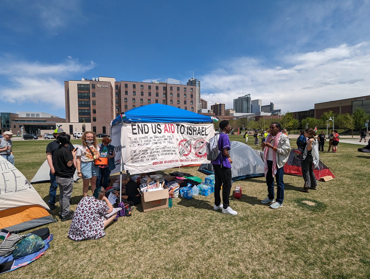 Auraria campus students are on the Tivoli Quad right now in a solidarity encampment with the people of Palestine. We are answering the call to establish the Popular University for Gaza.