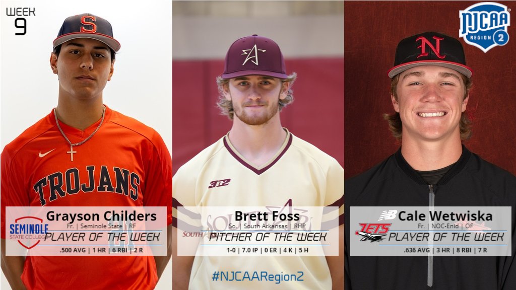 Congratulations to the #NJCAARegion2 Baseball Players of the Week!!