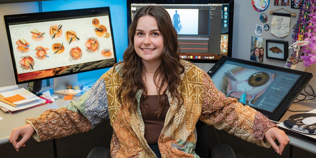 AUG_University's tweet photo. #AUGGRAD McKenzie Young of @AUG_Health is blending her love for art and science by redefining her profession as a medical illustration graduate from #AugustaUniversity! π
Discover the captivating stories she tells through her unique talent: https://t.co/huEY6r19P7 https://t.co/SCoEcPAYiy