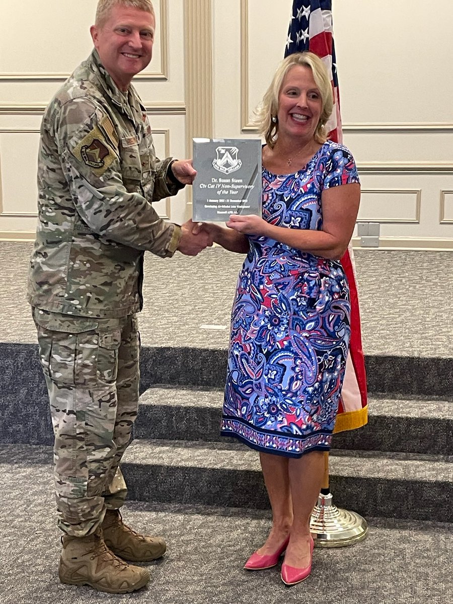 @AFCLC would like to congratulate our Fourth Quarter Awards Winners: The Category IV Civilian of the Year Award Dr. Susan Steen #WeAreAFCLC #AFCLCGlobalClassroom