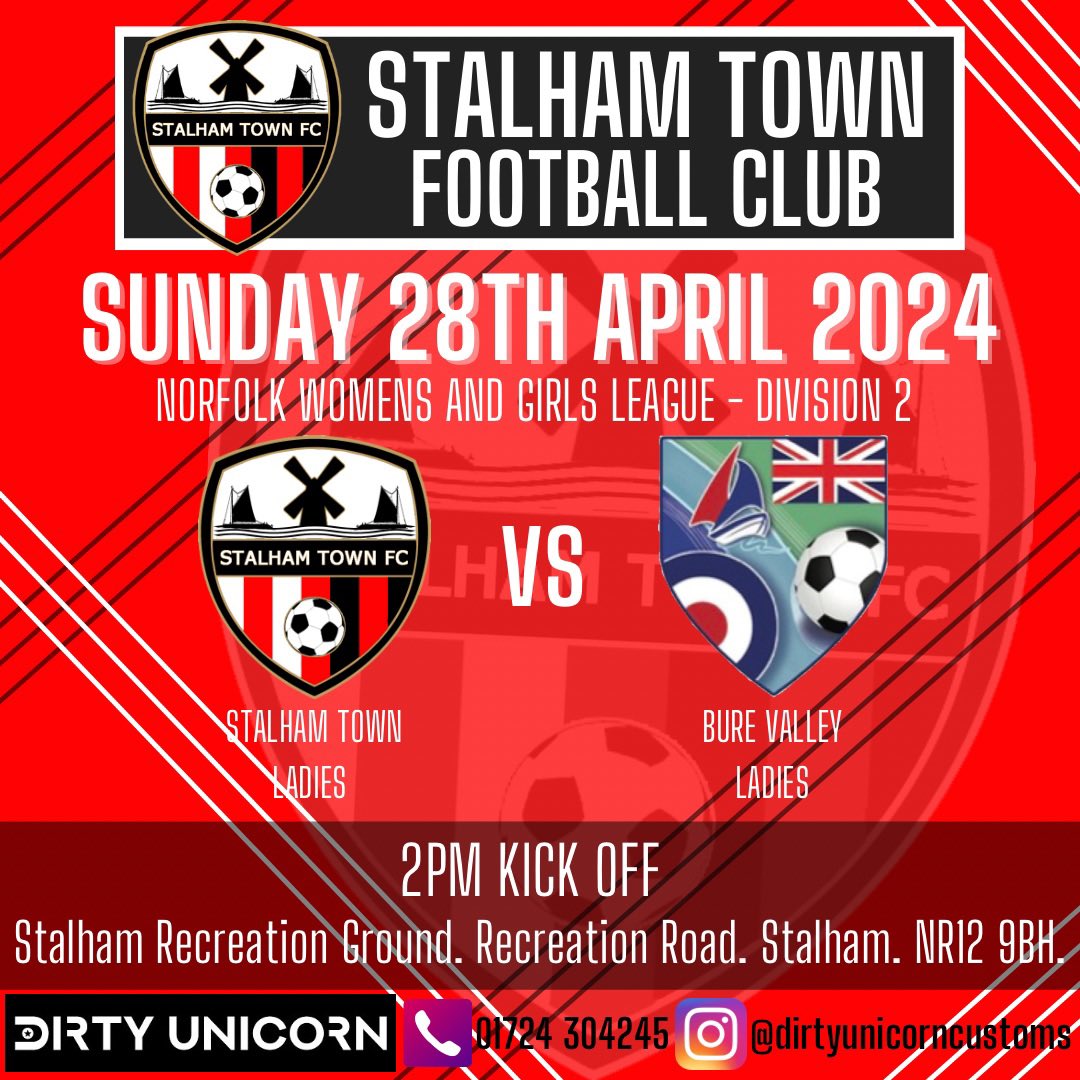 🔴 Home Game 🔴 
Our penultimate Home fixture sees us welcome Burevalley ladies to The Rec this Sunday. 
#STFC #thereds #stalhamtownfc