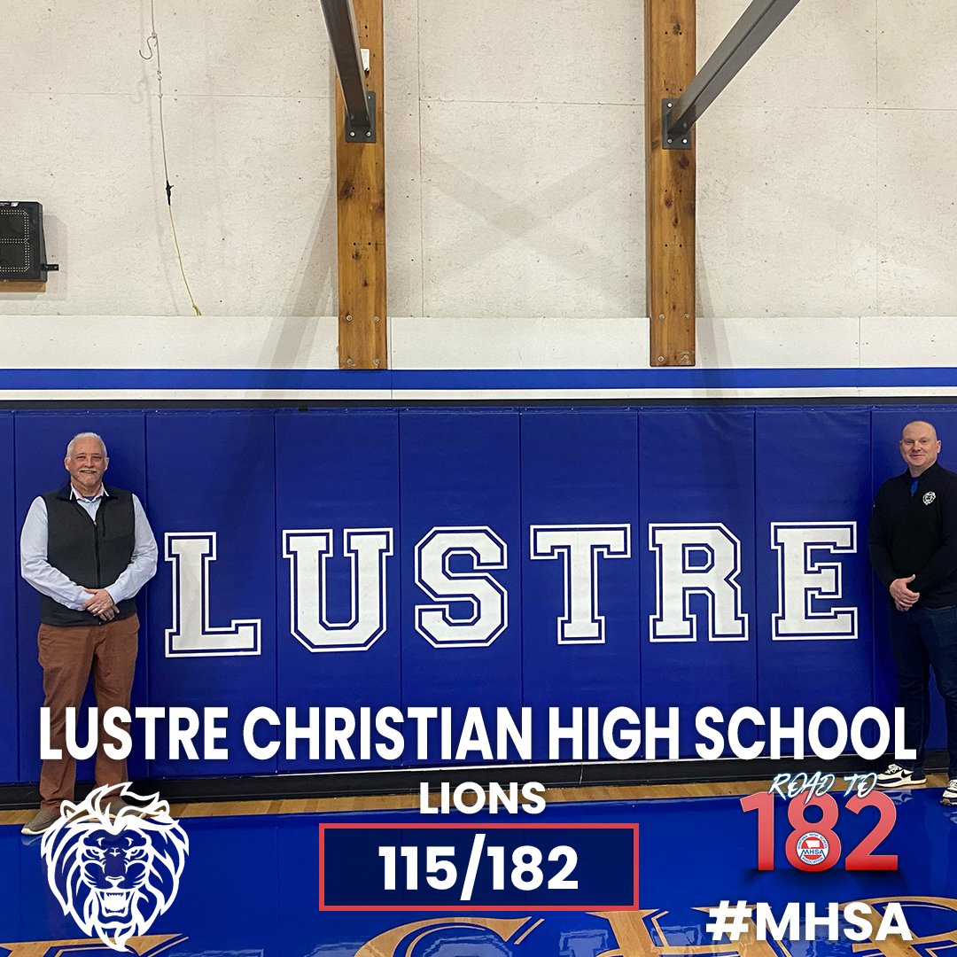 (115/182) Lustre Christian High School MHSA's Kip Ryan visited Lustre Christian High School, a Class C School. Their school colors are royal blue & white and their mascot is the Lions. Thank you to Principal Ric Cattell & Activities Director Randy Reddig for showing us around.