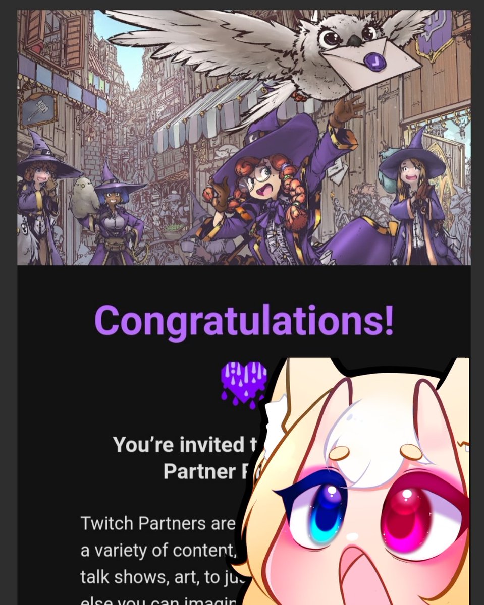 I did it!!!!! I am officially a twitch partner guys!!!! Omg!!! Thank you everyone so much!!!! I wouldn't have gotten it if it wasn't for my amazing community!!! I love all of you!!! 
#twitchpartner #Vtuber