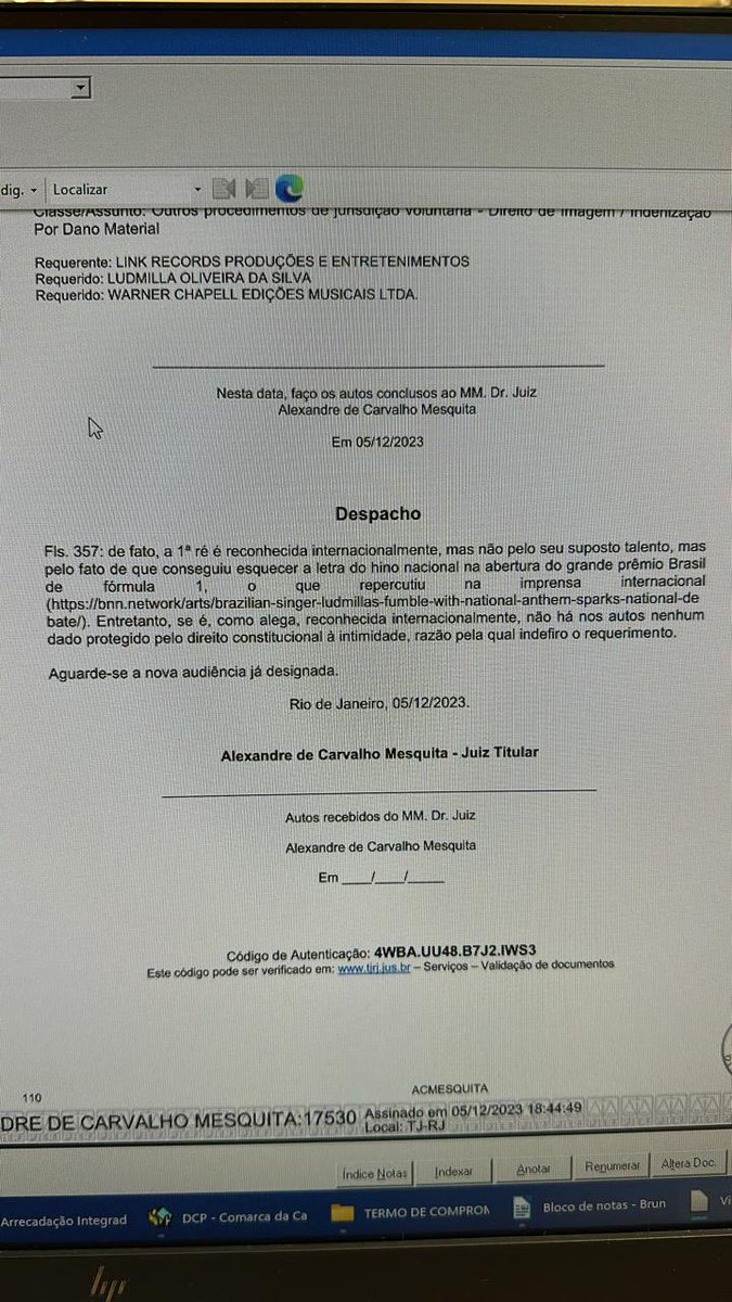 off: gente e o despacho desse juíz Alexandre de Carvalho sobre o processo da cud? 

ele ACABOU com ela ☠️