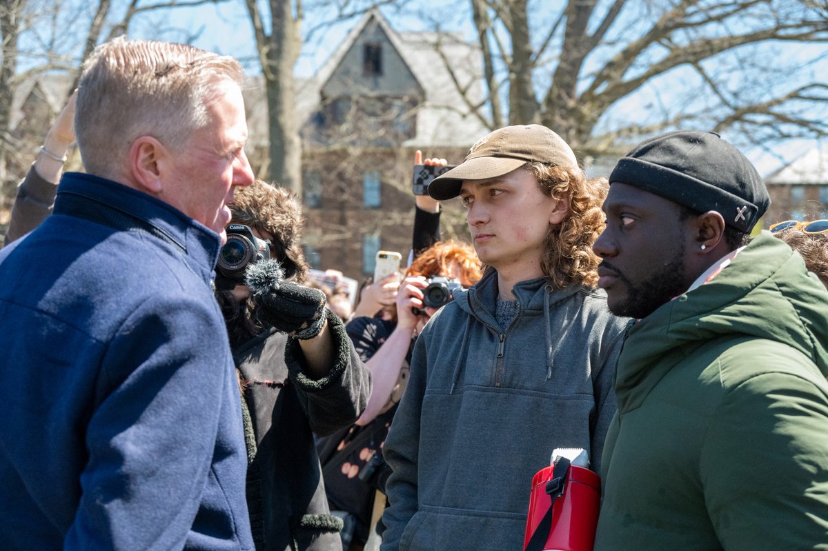 cornellsun's tweet image. Update, 4/25, 4:05 p.m.: Wilson continued: “The encampment negotiating committee told them that without material movement on our demands deemed acceptable by this collective — not any smaller committee — we’re not going anywhere.”