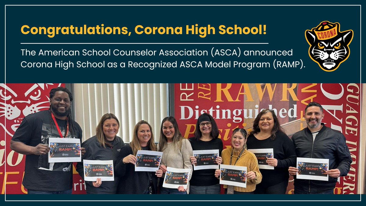 📢 Congrats to @coronahigh for becoming a Recognized ASCA Model Program (RAMP) by the American School Counselor Association! 🏫 The RAMP designation recognizes schools that are committed to delivering an exemplary school counseling program. Read more: bit.ly/44eq1l0