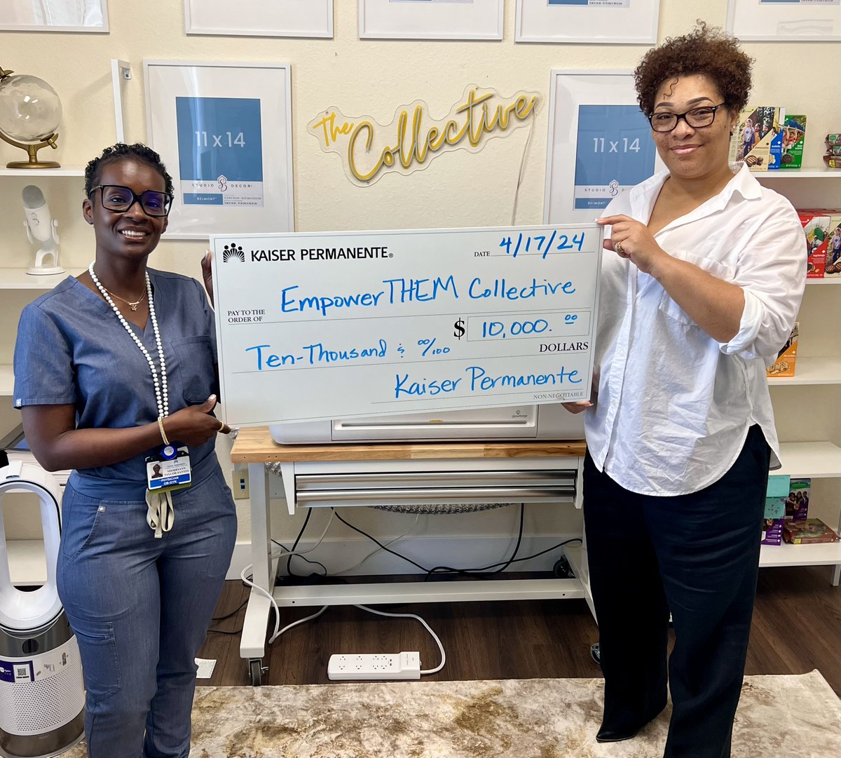 Working together for a common goal 👏 #KPAntelopeValley recognized EmpowerTHEM Collective for #BlackMaternalHealthWeek with a $10,000 grant to uplift the community & co-lead the African American Infant Maternal Mortality Community Action Team.