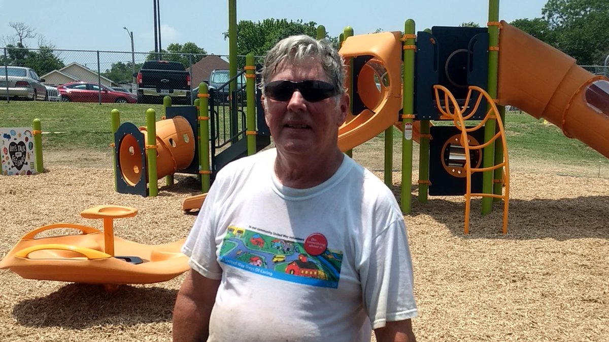 Gerald Marcel from Fort Worth, TX has volunteered at 12 playspace builds since his first in June 2022! Thank you, Gerald, for your dedication to improving the lives of kids! Read more about Gerald and other KABOOM! volunteers at bit.ly/49MIoyr. #NationalVolunteerMonth