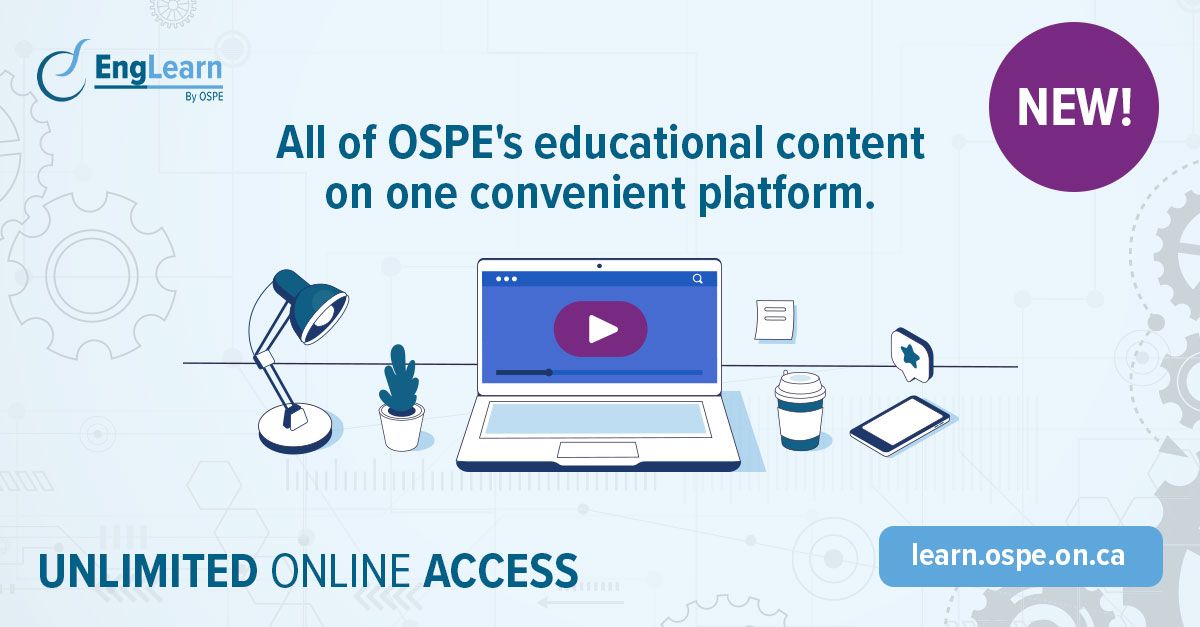 O_S_P_E's tweet image. Have you heard? #OSPE&apos;s newest service makes #learning and getting your #EngineeringCPD hours easier than ever.

At learn.ospe.on.ca, you can easily search all of OSPE&apos;s #educational content, available to #stream anywhere, anytime.

#EngineersGrow #OSPEGrows #Engineering