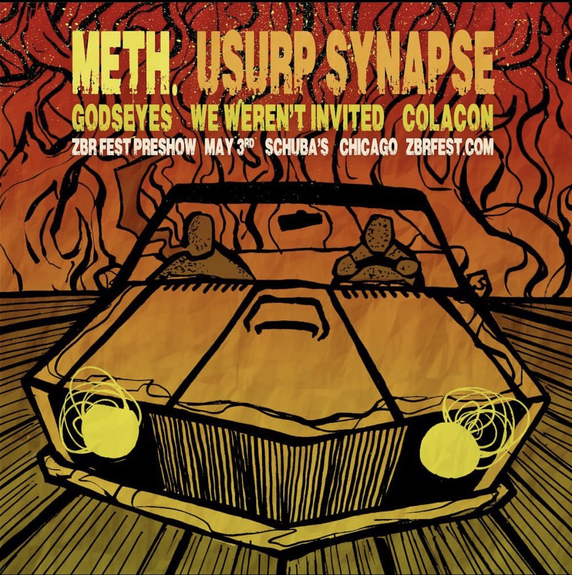 Pop out to Schuba’s May 3rd and enjoy some malort and Meth. with us, the perfect pregame for <a href="/ZegemaRecords/">Zegema Beach Records</a> fest!