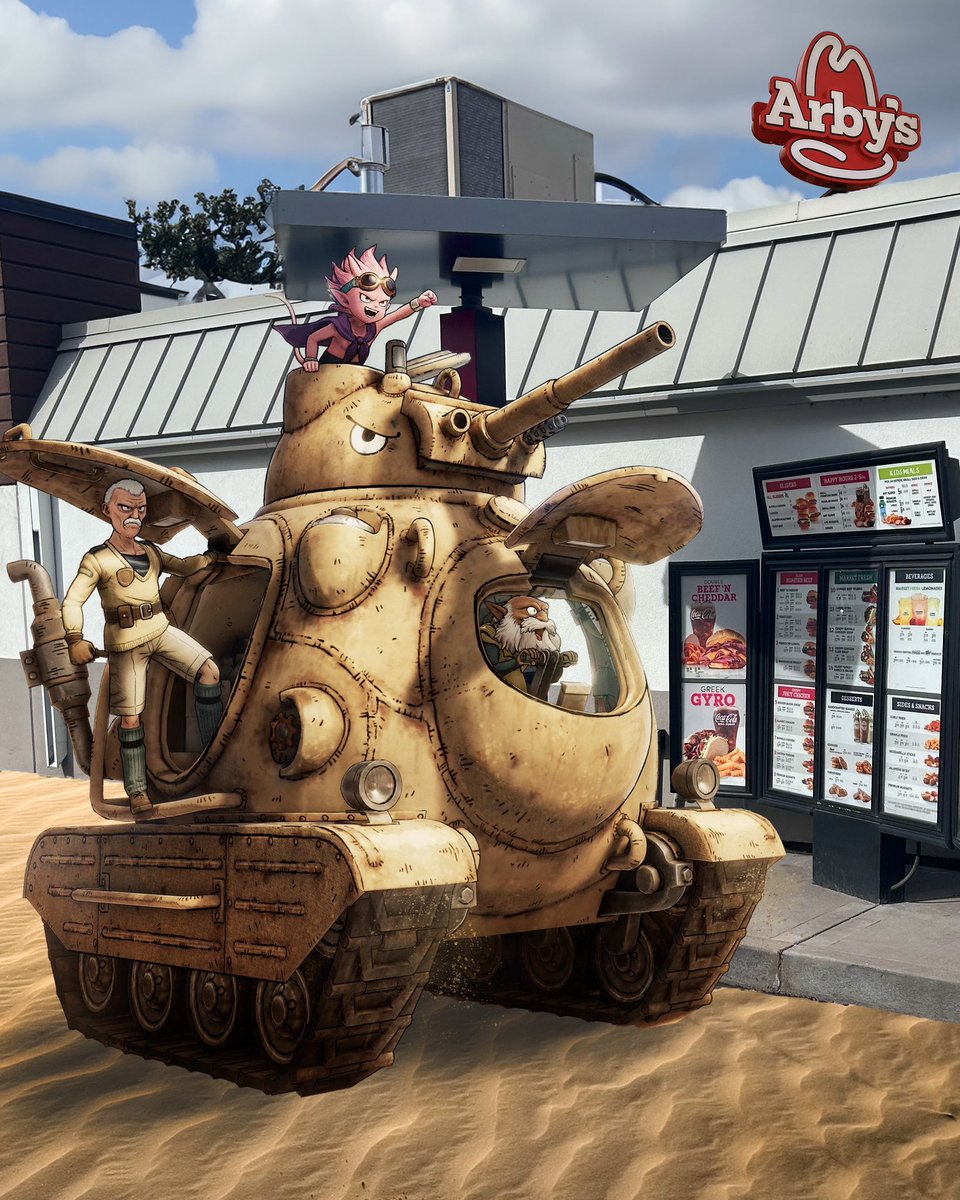 There’s always a loose Arby’s cup in the backseat of the tank. The SAND LAND Game is out 4.26. @BandaiNamcoUS
