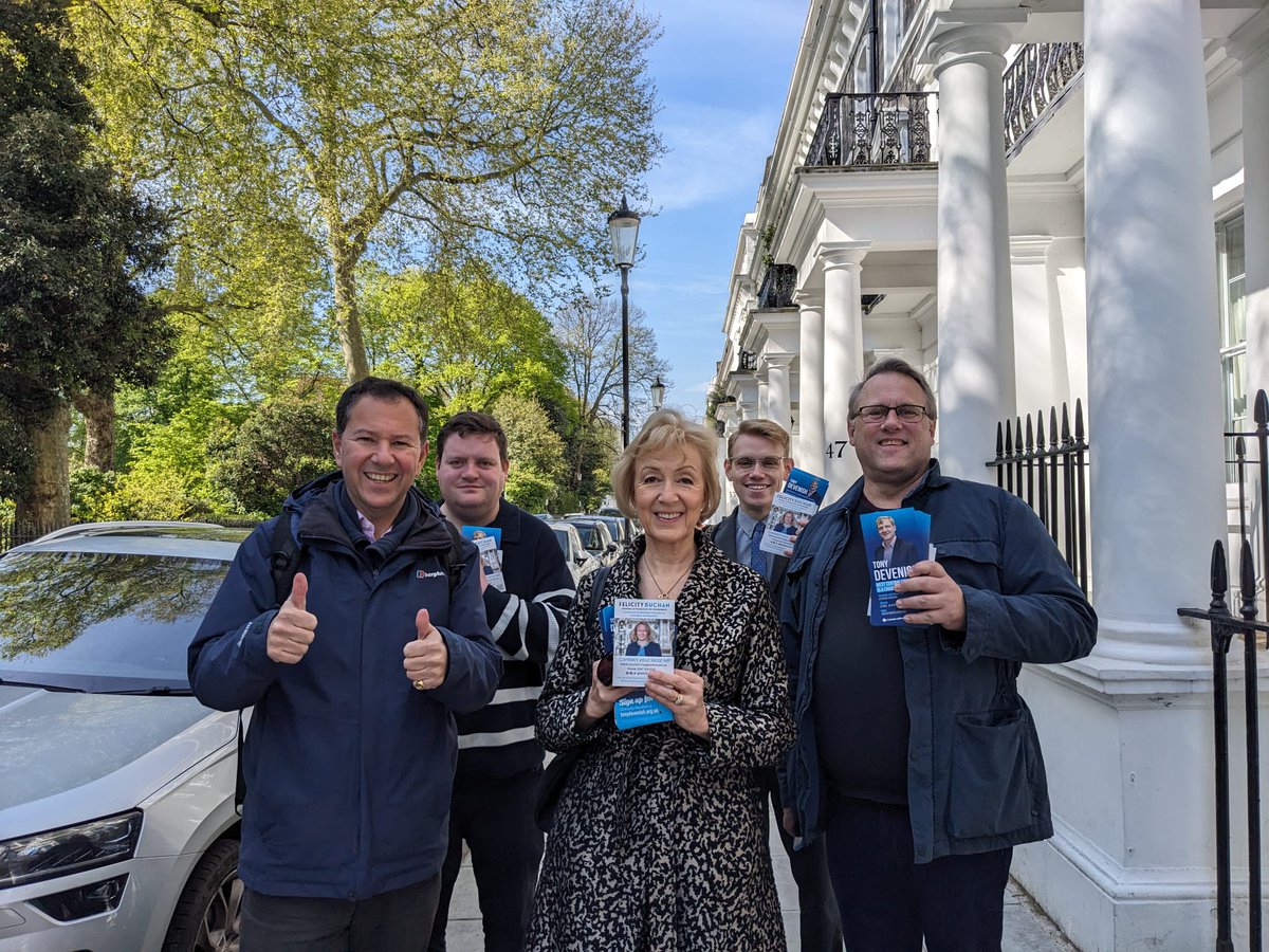 Thanks to @andrealeadsom MP and @JackPREdwards for helping @KCFConservative in South Kensington to make the case to replace Labour's failing Mayor Khan with @Councillorsuzie and re-elect @Tony_Devenish as AM. Not a hard sell! #VoteConservative on 2 May