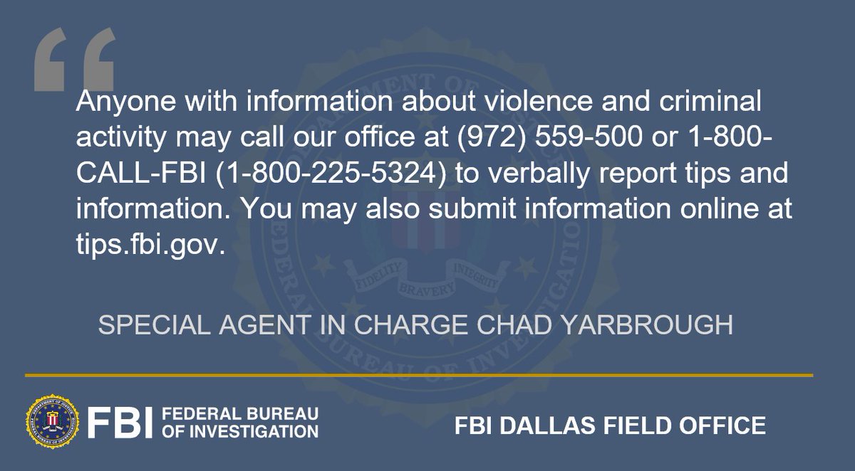 #FBIDallas Special Agent in Charge Chad Yarbrough released a statement regarding the shooting that occurred yesterday at Bowie High School in Arlington, Texas.